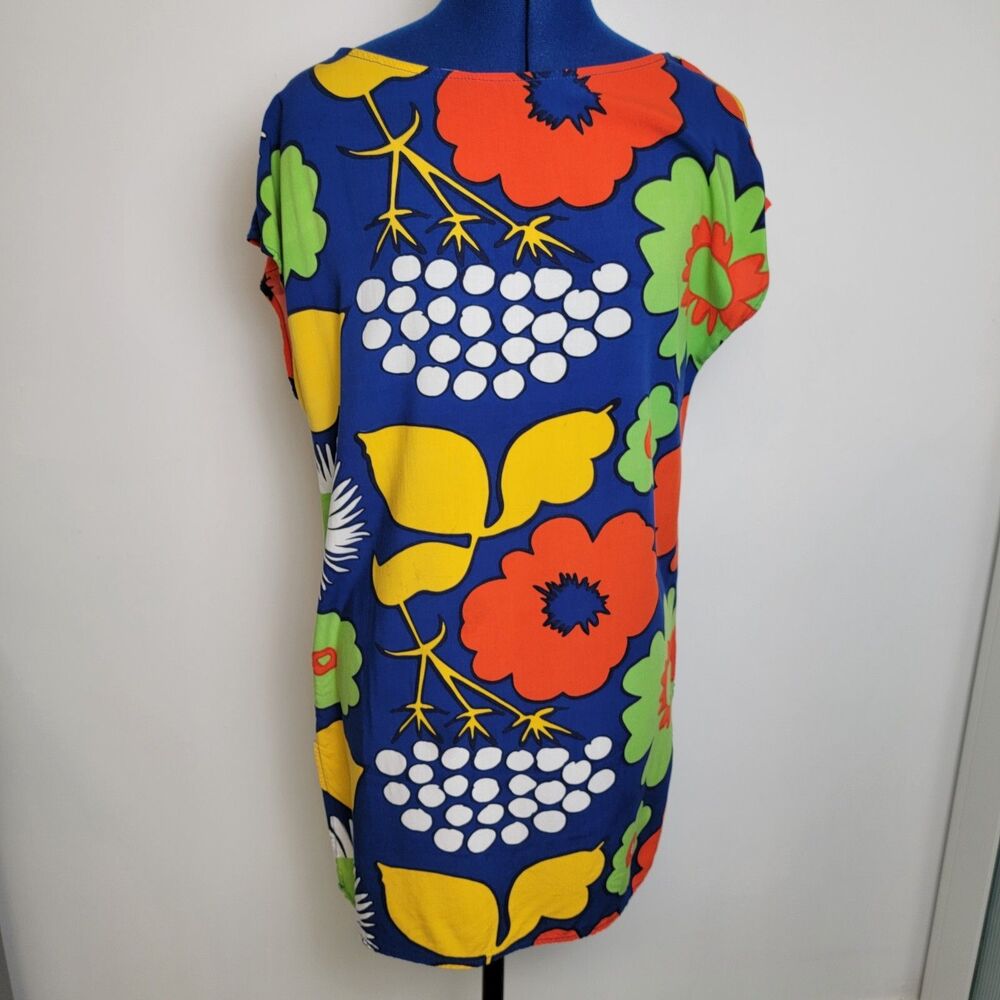 Marimekko Womens Bold Print & Colorful MCM Style Mini Dress/Tunic Top M
